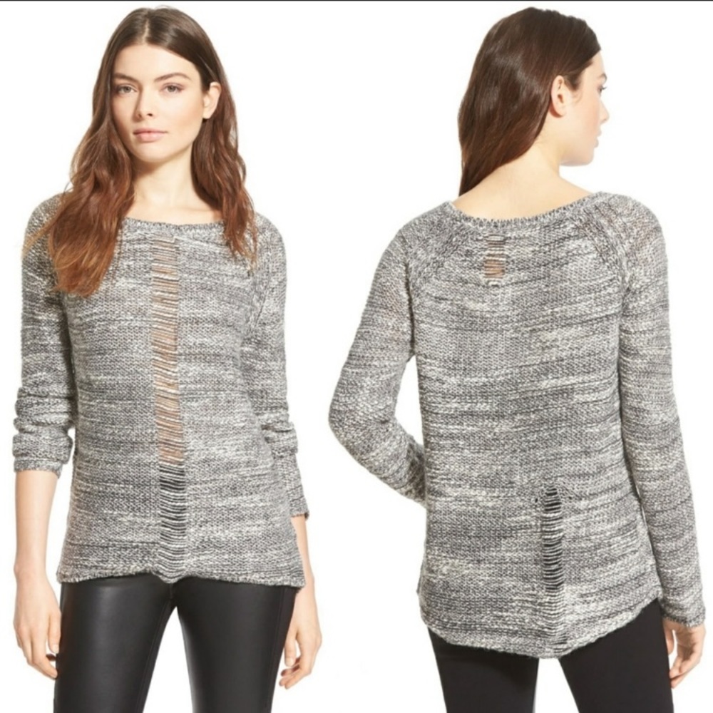 Pam & Gela Holey Distressed Sweater